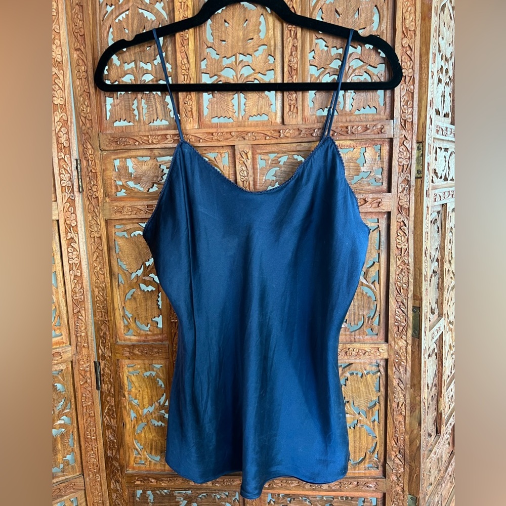 vintage Y2K nordstrom intimates navy silk camisole